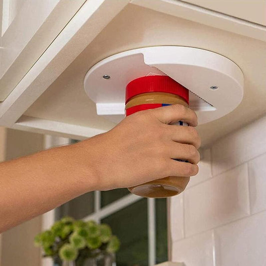 the EZ Creative Can Under The Cabinet Self-adhesive Jar opener