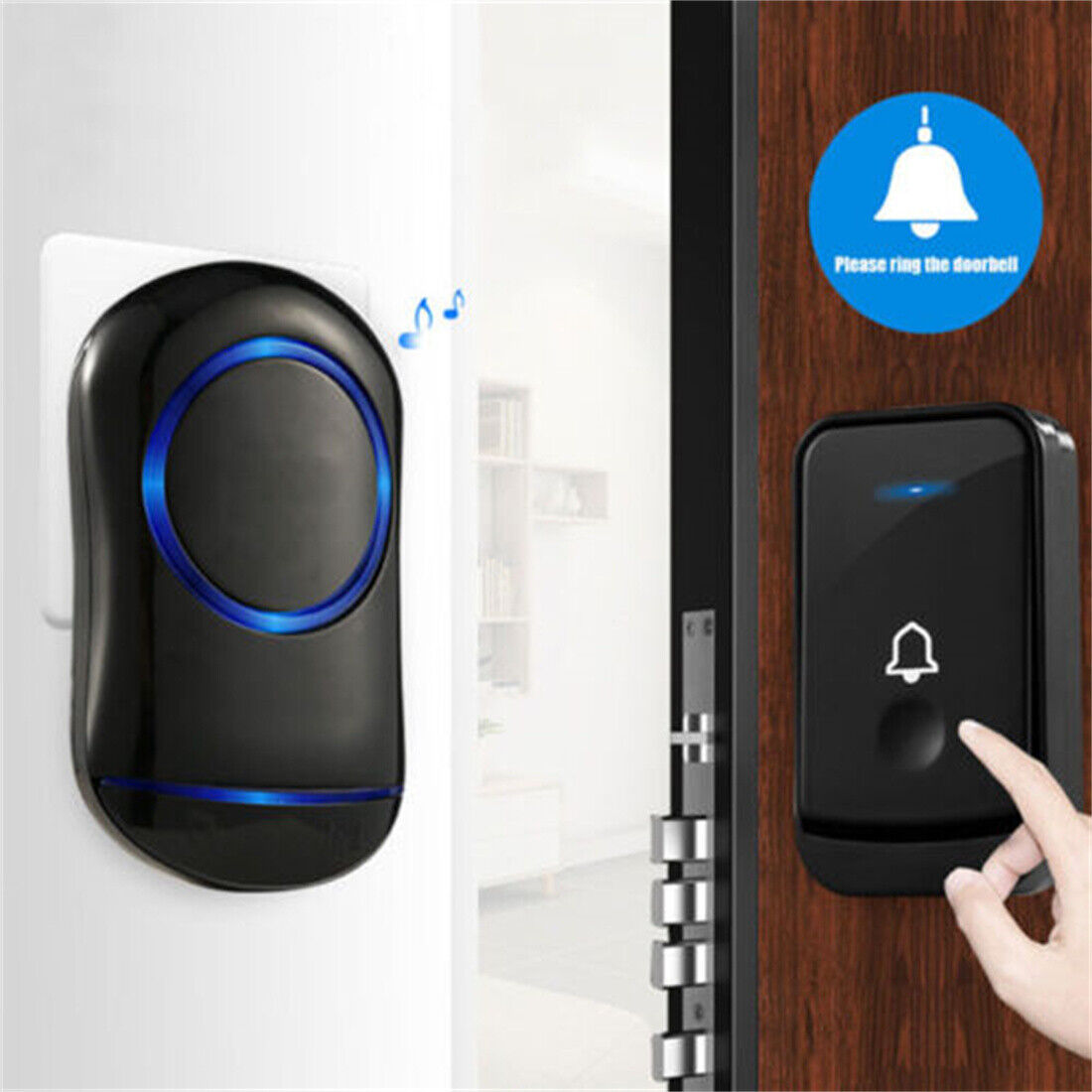 Wireless Door Bells Waterproof 1000ft Long Range Plug In Home Cordless Doorbell